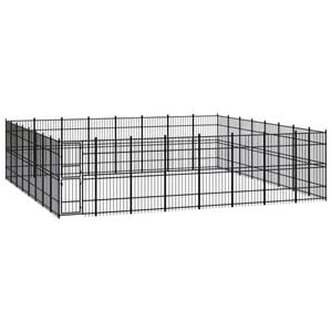 vidaXL Outdoor Dog Kennel Steel Garden Puppy Pet Enclosure Supply Cage House