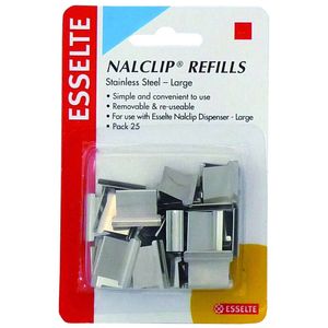 Esselte Stainless Steel Nalclip Refills (Large 25pk)
