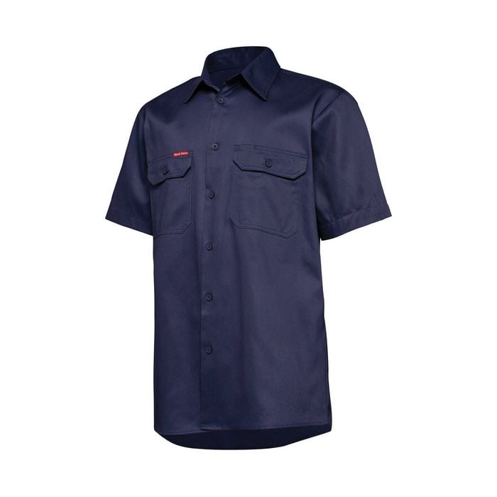 Hard Yakka Navy Core Lightweight Vented Short Sleeve Shirt - Size 4XL