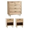 Oikiture 5 Chest of Drawers and 2 Bedside Tables Nightstands Bedroom Set