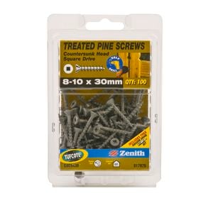 Zenith 8 - 10 x 30mm Treated Pine Countersunk Head Screws - 100 Pack