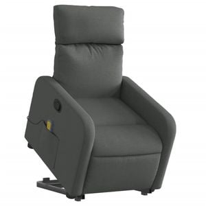 vidaXL Electric Stand up Massage Recliner Chair Armchair Dark Grey Fabric