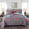 Quilted Queen/King Size Cotton Coverlet Bedspread Set Bright Colours