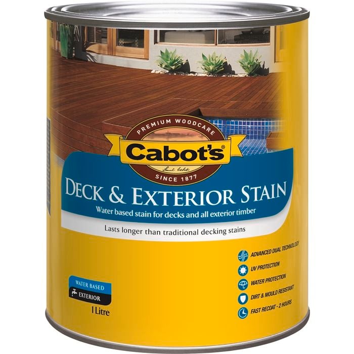 Cabot's 1L Water Based Beach House Grey Deck And Exterior Timber Stain - 1L