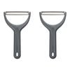 2PK Zyliss Stainless Steel Swivel Wide Peeler 20cm - Grey