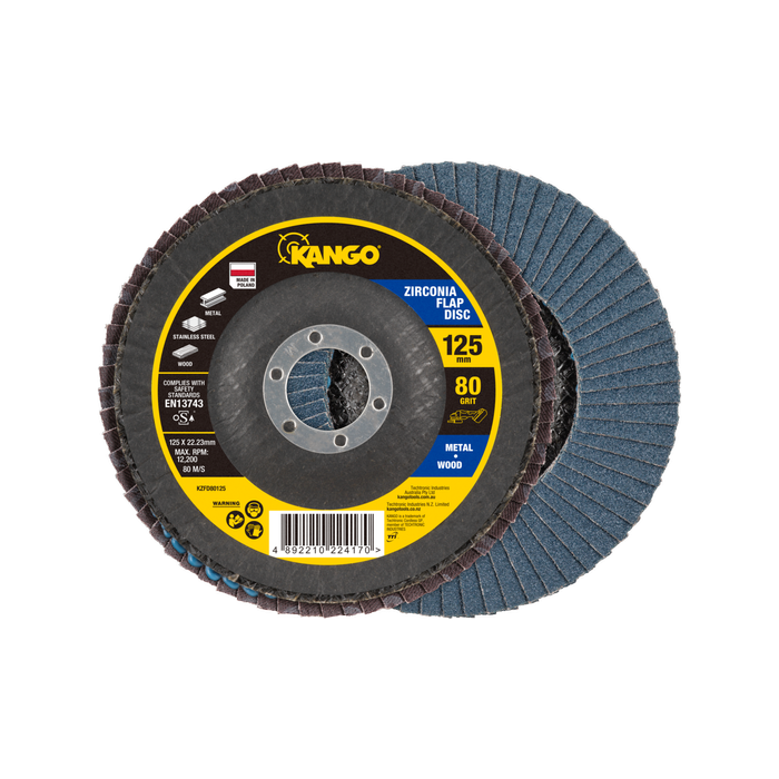 Kango 125mm 80G Zirconia Flap Disc