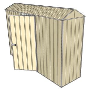 Build-a-Shed 0.8 x 3 x 2.1m Gable Single Hinged Side Door Shed - Cream