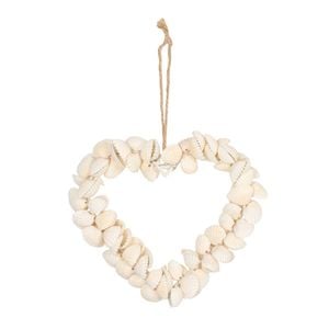 Maine & Crawford Lulu Shell 18cm Heart Decoration Hanging Small - White