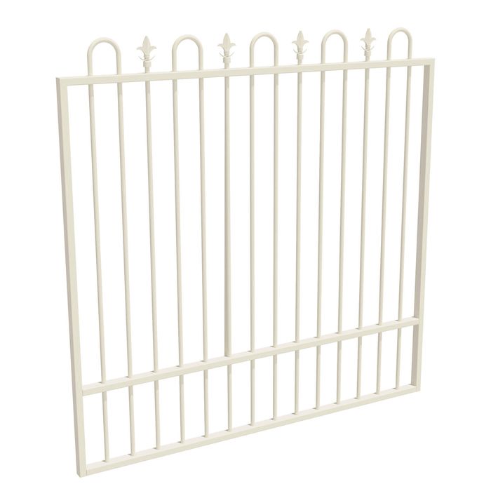 ProtectorAl 1201 - 1500 x 1500mm Surfmist Aluminium Garden Gate Loop And Spear With Mid Rail