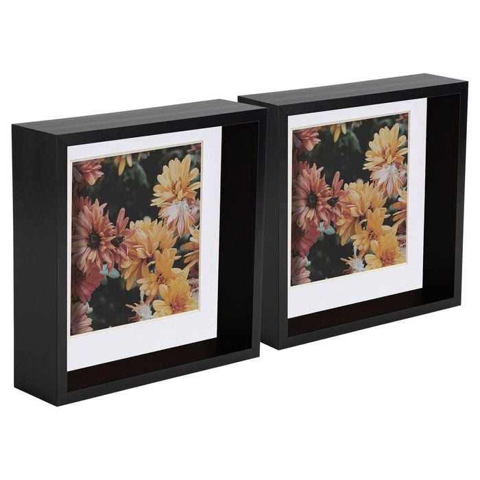 Nicola Spring 5 Piece 8 X 8 3d Shadow Deep Box Photo Frame Set - Craft Display Picture Frame With 6 X 6 Mount