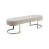 Padded Upholstered Seat Polished Stainless Steel Feet