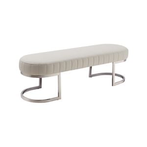 Padded Upholstered Seat Polished Stainless Steel Feet