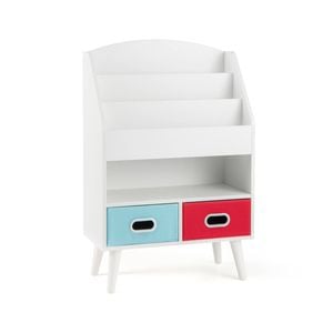 Costway Kids Bookshelf 3-tier Book Display Rack Toy Organiser White