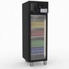 Thermaster Single Glass Door Upright Fridge Black Stainless Steel  - Commercial Drink Fridges (sucg500b)