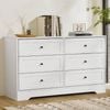 Homfurn White 6-drawer Dresser Wide Chest Bedroom Hallway Storage