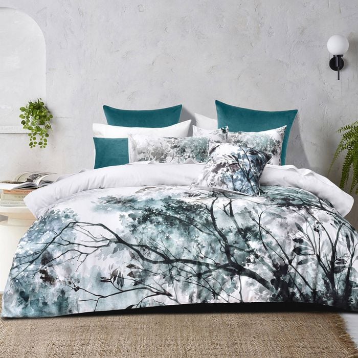 Bianca Sherbrooke Super King White Cotton Sateen Quilt Cover Set