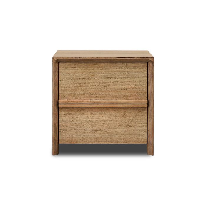 Owen Tasmanian Oak Light Smoke Finish Bedside Table