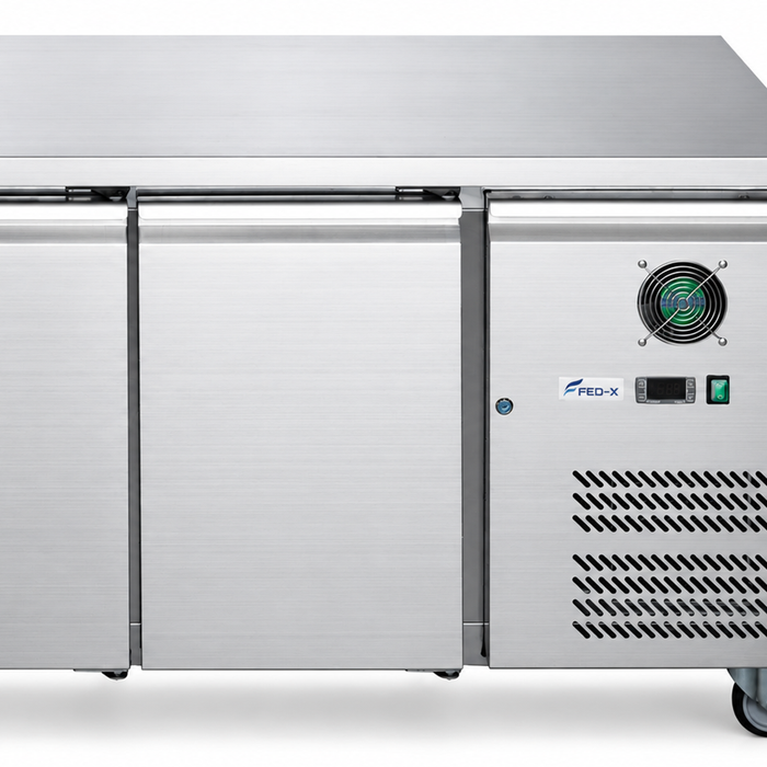 FED-X S/S Three Door Bench Freezer - XUB6F18S3V