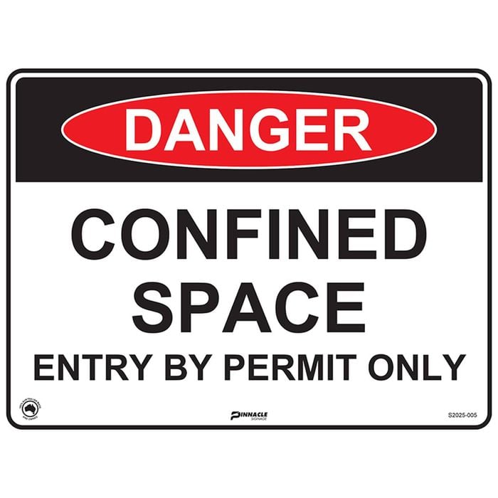Pinnacle 400 x 300mm Metal Entry Permit Danger Confined Space Sign