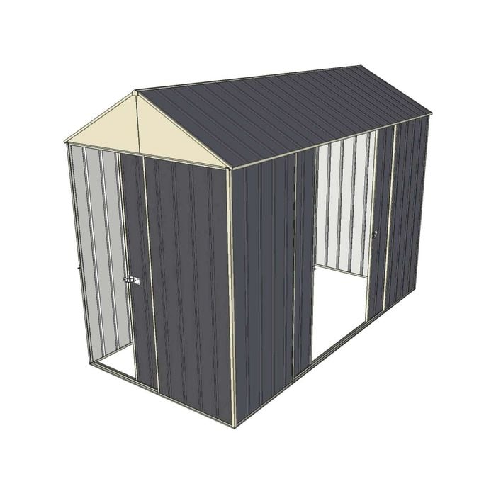 Build-a-Shed 1.5 x 3.0 x 2.3m Front Gable Single Sliding and Double Sliding Door Shed - Grey