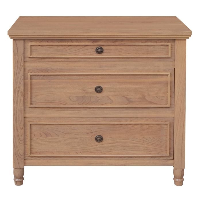 Beau 3 Drawer Solid White Cedar Turn Leg Dresser (Natural)