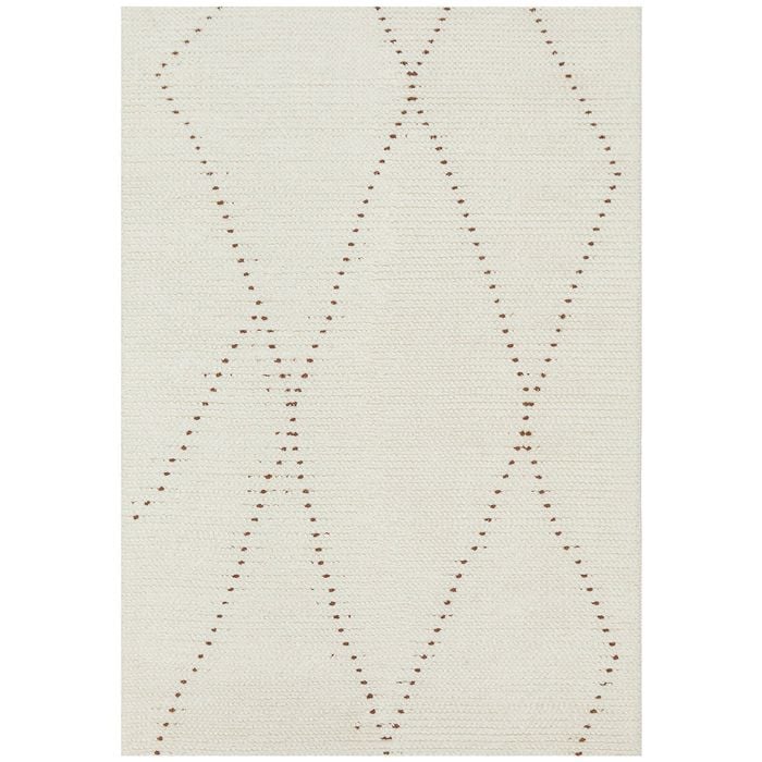 The Rug Connection Issey Daina Cream 225x155cm - Medium Boho Hand Loomed Wool Indoor Floor Rug