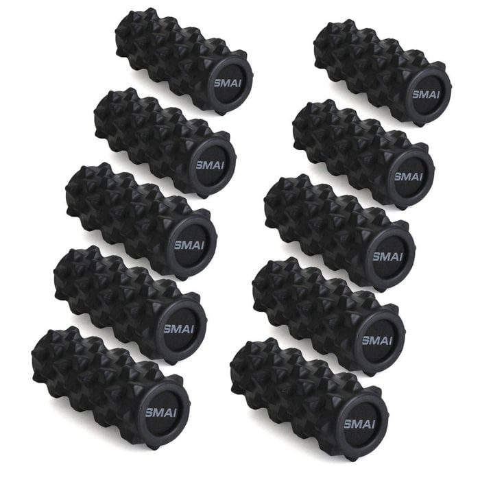 SMAI Foam Roller - Grid - Bulk 10 Pack - Black
