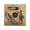 4pc NF Living Wine Board Gift Set Lid Included 15.5x15.5cm Solid Brown