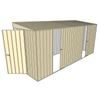 Build-a-Shed 1.5 x 4.5 x 2m Hinged Door Tunnel Shed With Hinged Side Door - Cream