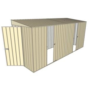 Build-a-Shed 1.5 x 4.5 x 2m Hinged Door Tunnel Shed With Hinged Side Door - Cream