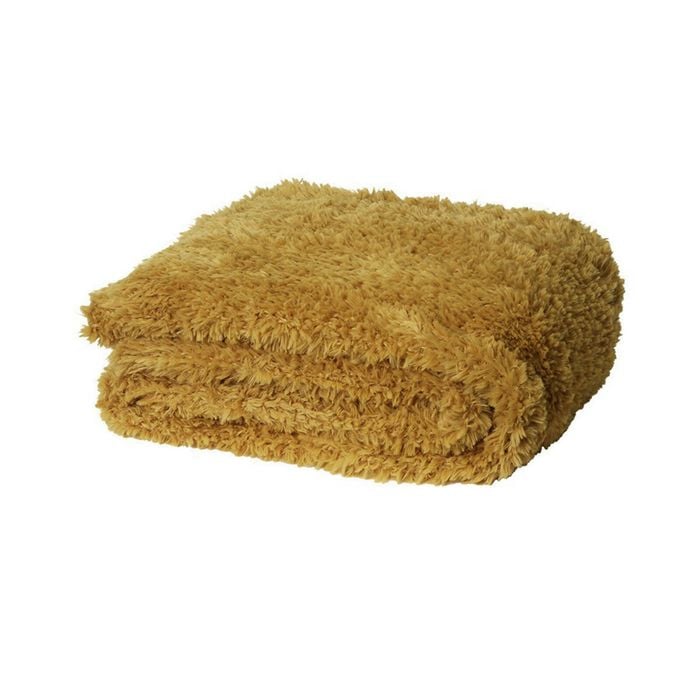 J.Elliot Home Eve Faux Knitted Throw Rug 130 x 160 cm Marigold