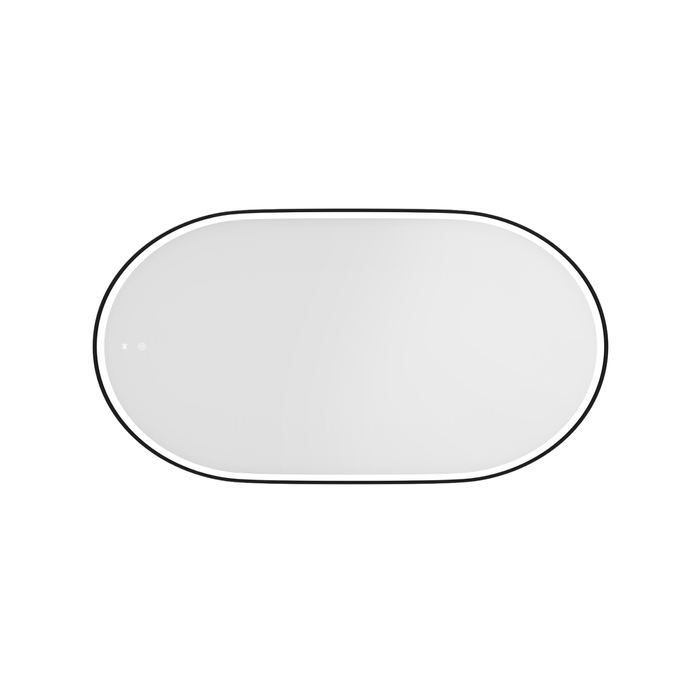 Attica Nobu 1200 x 750mm Oval Black Metal Frame LED Mirror