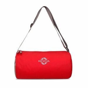 Nivia Basic Gym Bag | Polyester (Red/Grey, Standard) Duffel | Shoulder Bag | Fitness Bag