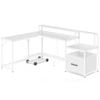 Costway 170cm L-shaped Computer Desk Office Study Table