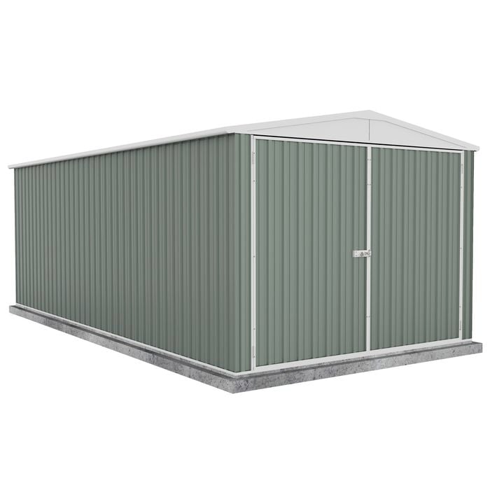Absco Sheds 3.0 x 6.0 x 2.3m Pale Eucalypt Three Door Highlander Garden Shed
