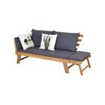 Costway Wood Couch Sofa Bed Recliner w/Cushions, Grey