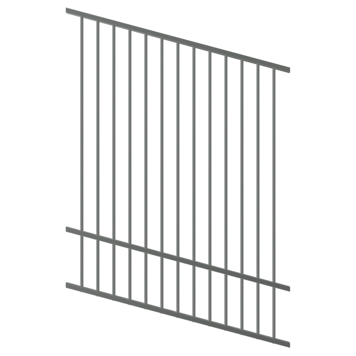 ProtectorAl 350 - 1200 x 1500mm Palladium Silver Raked Up to 15º Flat Top Pool Fence Panel