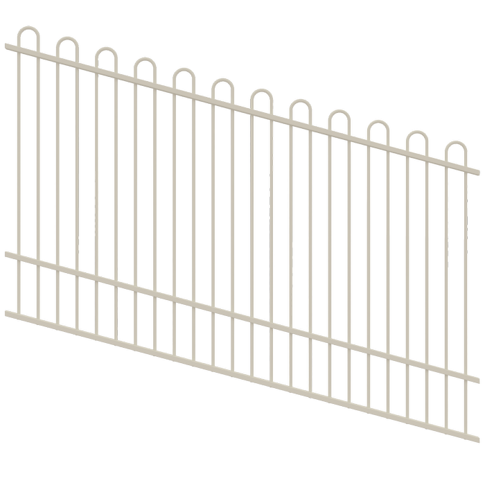 ProtectorAl 1201-2400W x 1200H Surfmist Loop Top Pool Fence Panel Raked Up to 15º