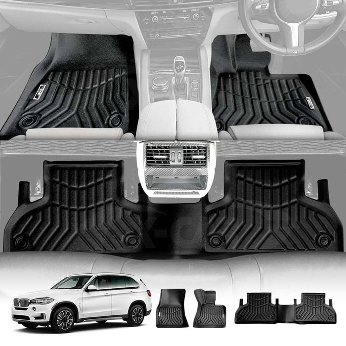 3D All-Weather Floor Mats for BMW X5 F15 X5M F85 2013-2018 Customized Floor Liners Full Set