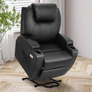 Ufurniture Electric Lift Recliner Chair  Heated Vibration Massage Black