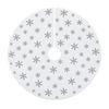 Catzon 48inch White Christmas Tree Skirt Soft Plush Tree Mat-SilverSequin