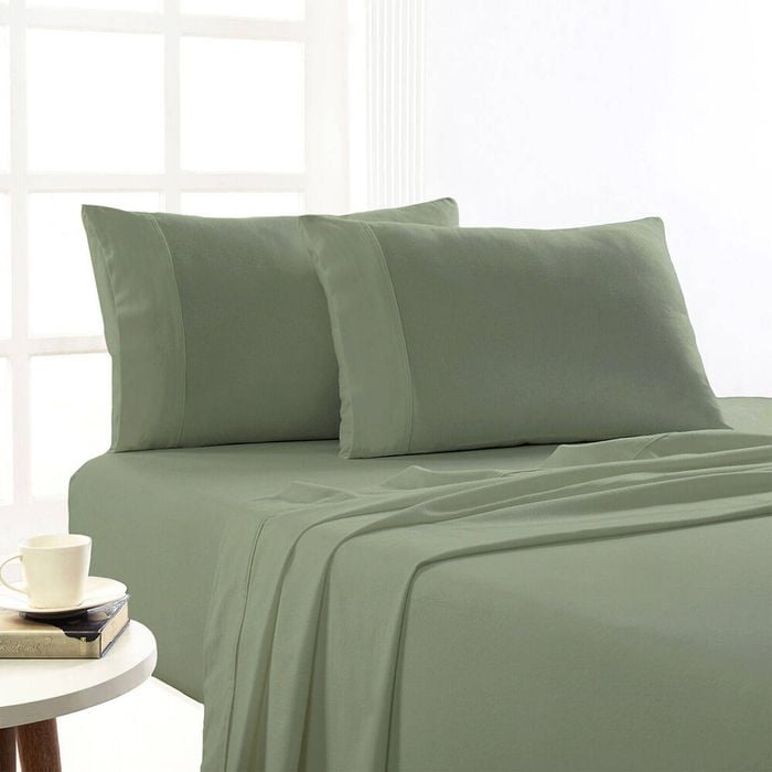 Park Avenue Split Queen Cotton Flannelette Bed Sheet Sets - Juniper