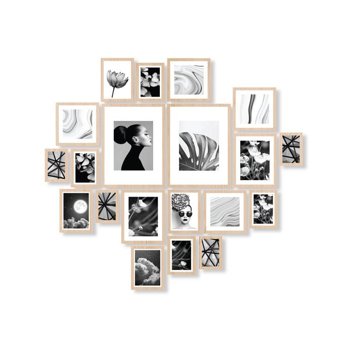 Cooper & Co. Instant Gallery Wall 20 Piece Frame Set Oak