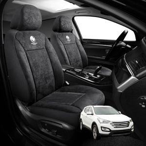 Australian Goose Edition Front Seat Covers for Hyundai Santa Fe 2012 - 2018 (DM) - Suede, Universal Fit - Black