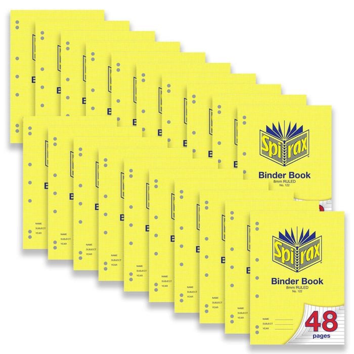 20pc Spirax 122 Binder Book A4 48-pages 8mm Ruled Notebook Stationery Yellow