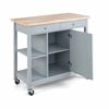 Costway Kitchen Island on Wheels Cabinet Dining Cart Table Grey