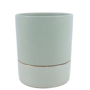 Northcote Pottery 15.6 x 18.5cm Sage Jac Cylinder Ceramic Indoor Pot With Saucer