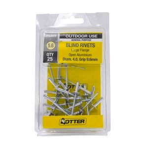 Otter 4.0 x 9.6mm Large Flange Aluminium Rivets - 25 Pack