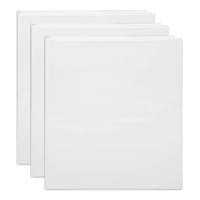 3x Marbig Clearview 4 D-ring Insert Binder A4 File 50mm Document Organiser White