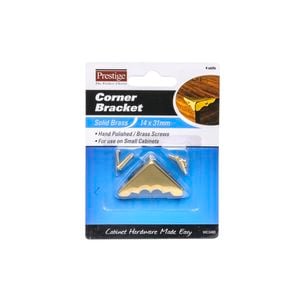 Prestige 14 x 31mm Decorative Brass Corners - 4 Pack